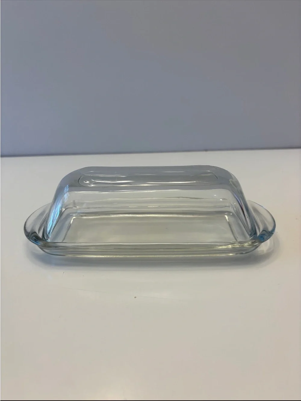 Clear Glass Covered Butter Dish
